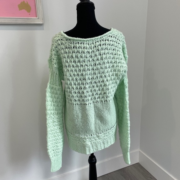 Free People Mint Chunky Knit Oversized Sweater - Picture 4 of 11